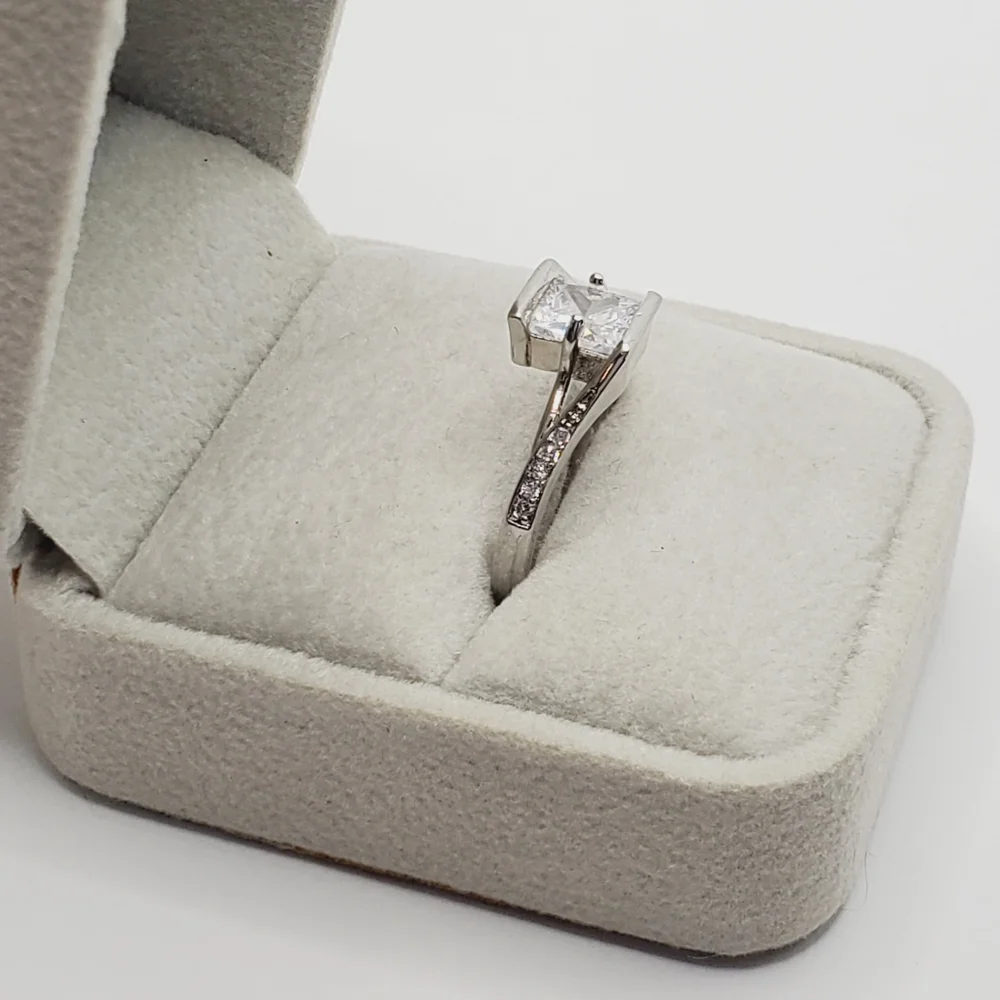Princess Cut Silver Ring